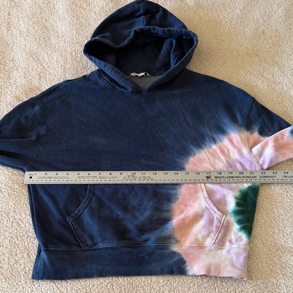 Wildfox Dark Blue Hoodie with Pink and Green Tie-Dye Small - Picture 6 of 8